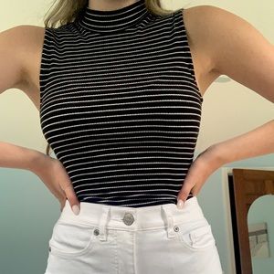Black and White Striped Top